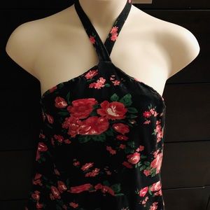 Rebdoll bodycon midi flower dress w halter top